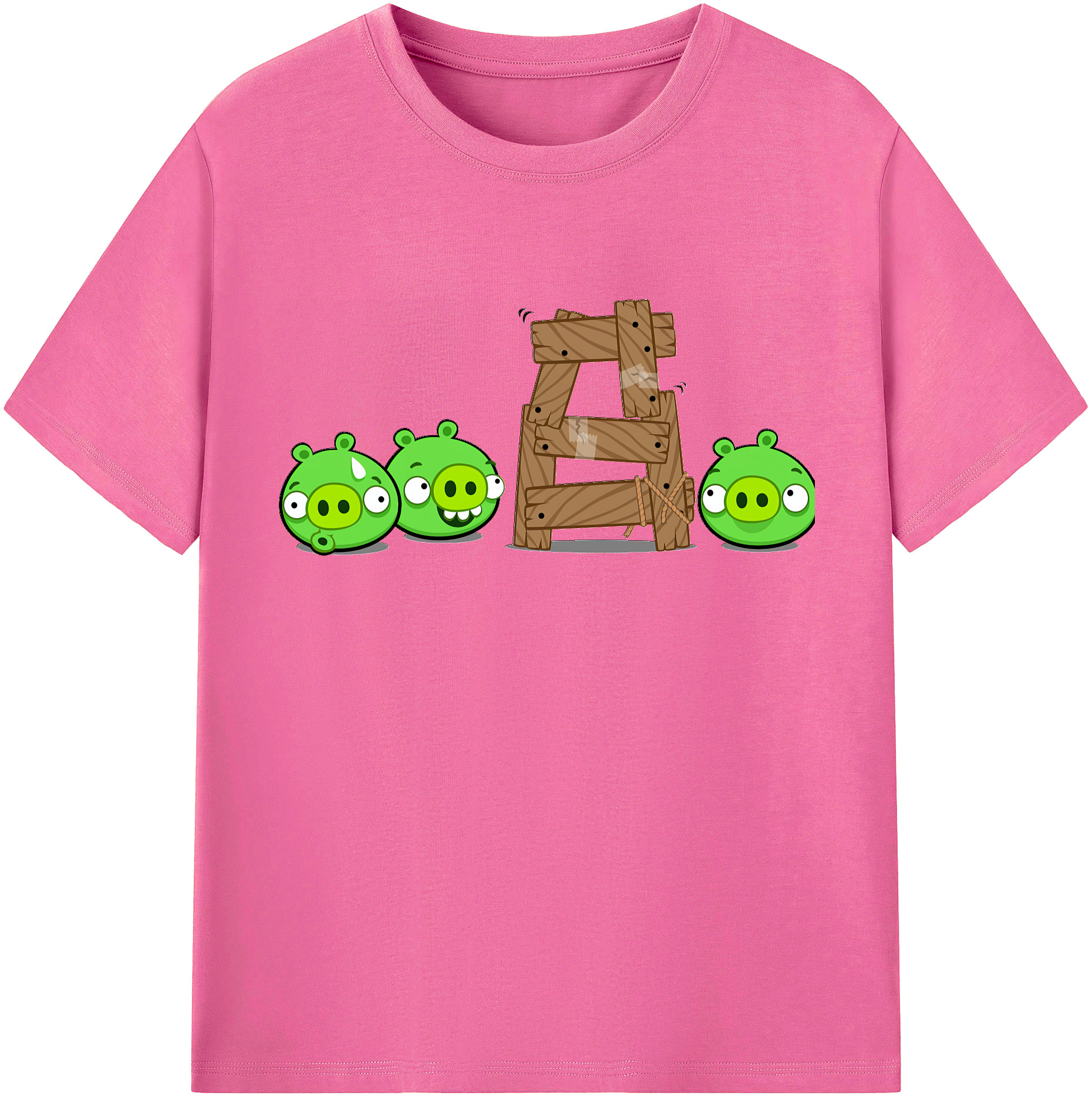 （画像用） Angry Birds アングリーバード レディースカジュアルプリントTシャツ（綿100％）